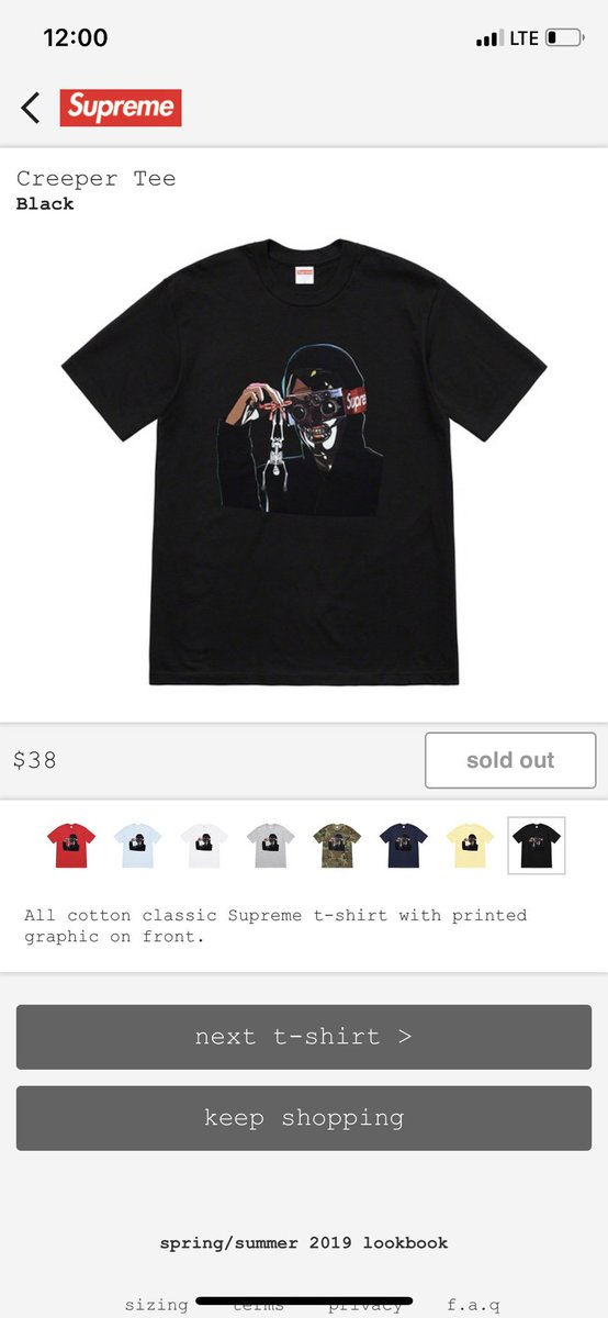 supreme creeper tee white