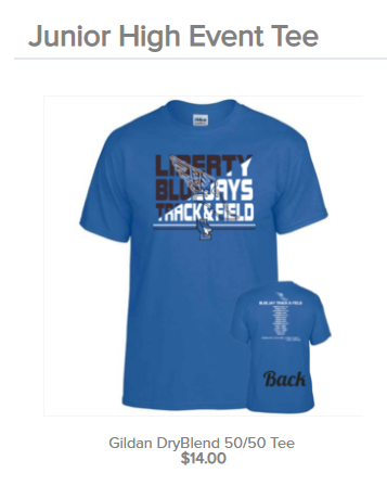 AthleticsDMS's tweet photo. 8th track gear orders are live!  We'd like for all of our athletes to order a "Junior High Event Tee" as well as anything else you'd like!  https://t.co/6mrkujxSfo
#dmsleads #lmsleads https://t.co/iDXVle3RHe