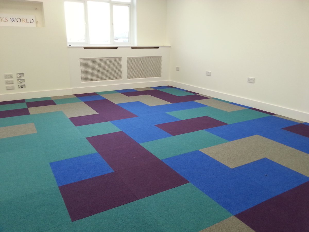 ukcontractfloor's tweet photo. #carpet tiles Talk about a spot of colour. Some carpet tiles we laid for RS Holdings in Loughton. This is the #Cordiale range from #Burmatex. https://t.co/MjUxFRIJU5