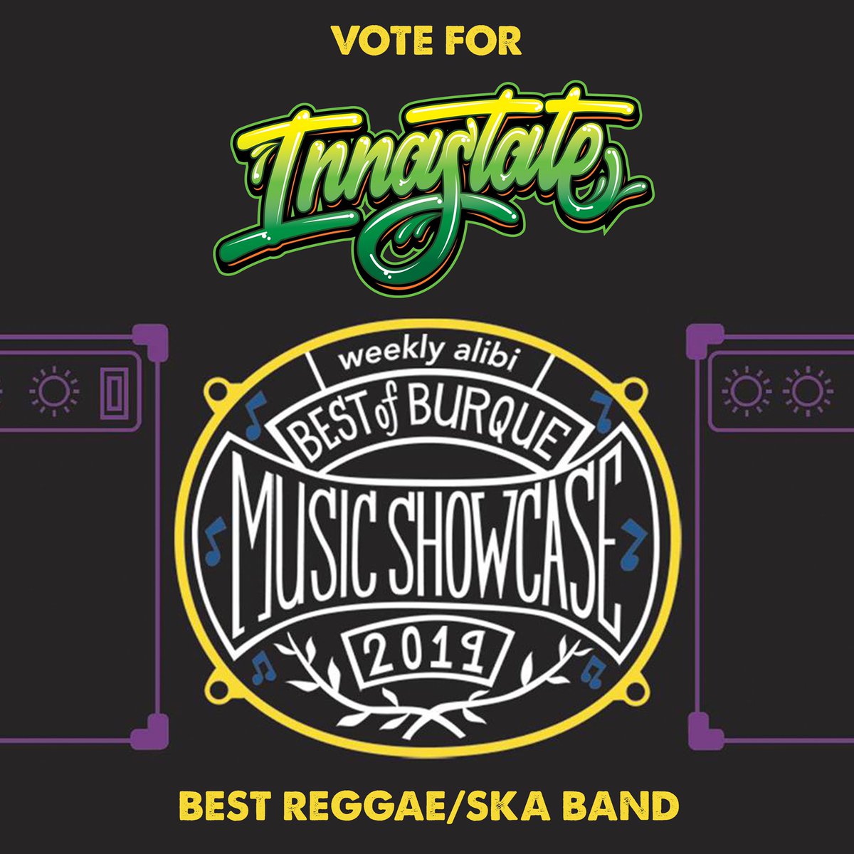 innastateband's tweet photo. #innastate has been nominated for the #WeeklyAlibi #BestofBurque 2019 showcase! DM is for the direct link to vote! https://t.co/9CLybocQZP
