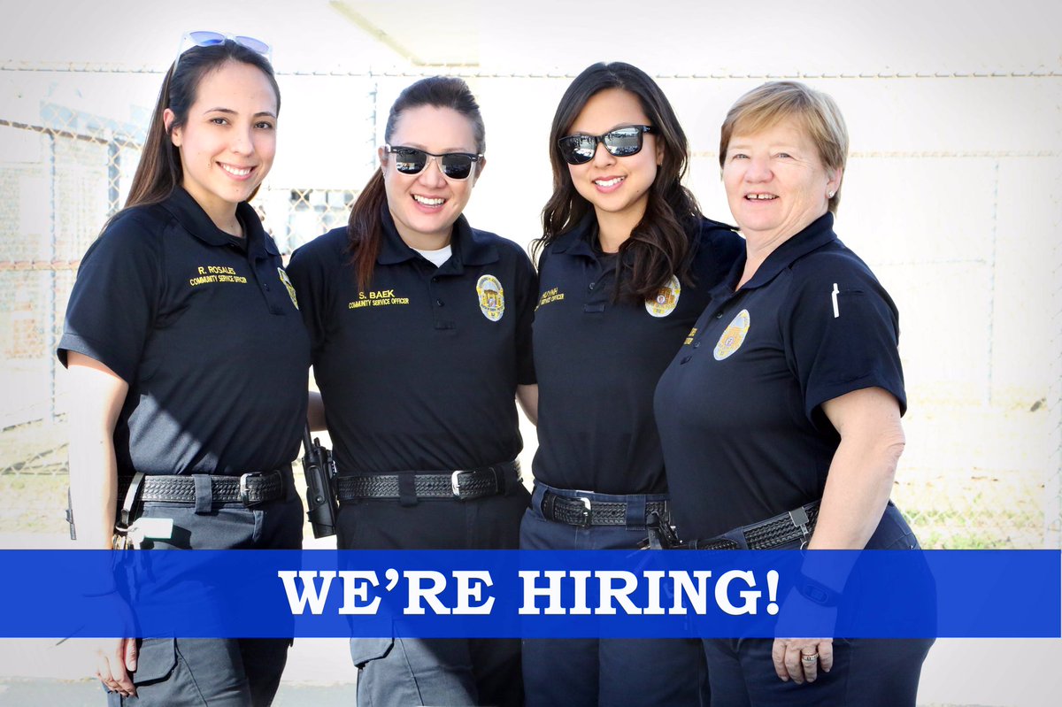 GardenGrovePD's tweet photo. Interested in ⚫️🔵⚫️, but not sure being a👮🏻is for U? Our #CommunityServiceOfficers (CSOs) work a wide variety of assignments. (Salary $3,981 - $5,547 mthly.)👮🏾‍♀️👮🏻‍♀️ aren't the only ones w/ exciting jobs. Go to https://t.co/3JceD1Kex9 &amp; submit UR app by 5 pm, TODAY (2/25).
#GGPD32 https://t.co/8bmfTK3y7h