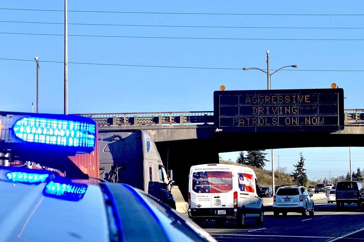 wspd1pio's tweet photo. HEY TACOMA! 

Today kicks off the start of our week long emphasis targeting aggressive cars and semi trucks.  This emphasis will spotlight I5/SR16 in the ongoing construction zone. 🚧 

#WSP will be focusing on speed, left lane, following too close and more. 

#HereIsYourWarning https://t.co/Hbn6K8ArVl