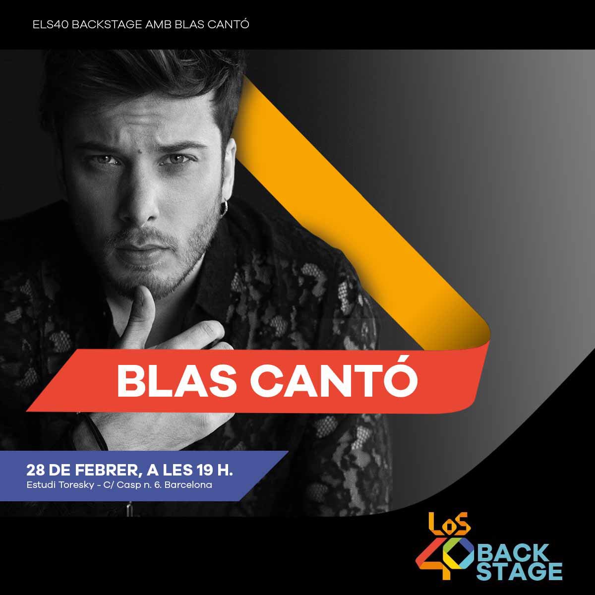 CfblascantoE's tweet photo. El próximo 28 de febrero, @BlasCanto vuelve a #los40backstage con un exclusivo showcase en el Estudi Toresky de Barcelona ¿quieres asistir? @Els40_ te lo pone fácil, sorteando una invitación doble desde su perfil de Instagram ¡participa ya! 😃🙌🏼🍀 https://t.co/p5OSOoVQOC https://t.co/FlXccARx02