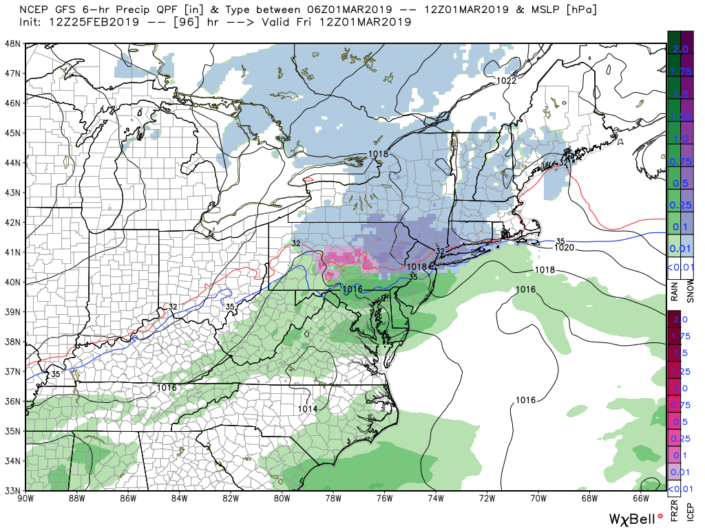 NJSnowPatriot's tweet image. 12z GFS, Quick 1 2 punch of snows possible for NNJ.. Track could be further North or South. #Needlethreader
