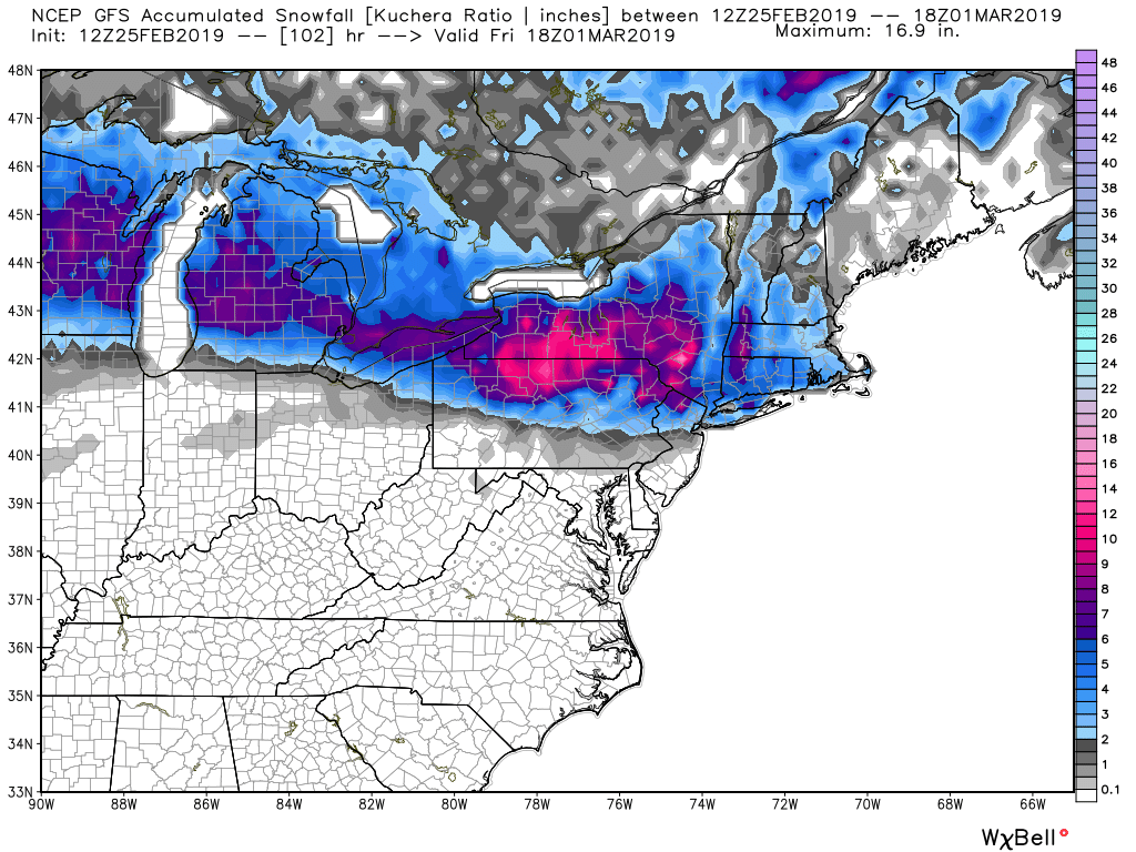 NJSnowPatriot's tweet image. 12z GFS, Quick 1 2 punch of snows possible for NNJ.. Track could be further North or South. #Needlethreader