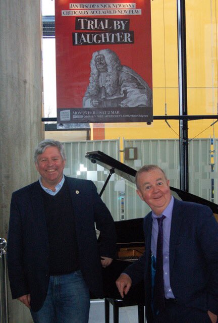 MKTheatre's tweet photo. Coming to @TrialByLaughter tonight? Stick around after the show for an EXCLUSIVE Q&amp;A with the show’s writers @Ncknwmn and Ian Hislop. A few tickets still available at https://t.co/P3QITiusSV Treat yourself to a night out! https://t.co/kkWiGg8ow3
