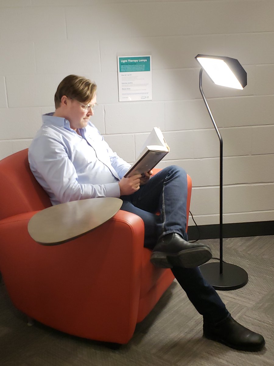 Let there be light! ☀️ We now have #LightTherapy lamps at several of our branches to help you beat the #WinterBlues! Try sitting by the lamp for 20-30 minutes for a good mood boost: ow.ly/Ncnc50m7fdm