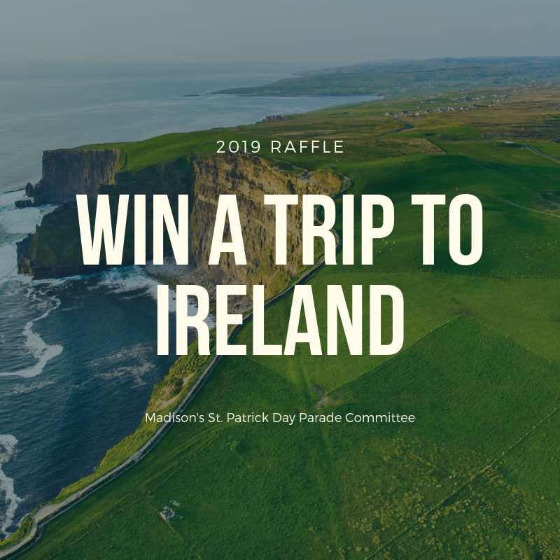 stpatsmadison's tweet photo. 💚 Enter to #win a trip to #Ireland in our 2nd annual St. Patrick's Day Parade #Raffle !! 🎟️ Sale Locations: LJ's Sports Tavern, Sokol EyeCare, Essential Family Vision Care, at pop-up events and at the parade! $10/ticket or 3/$25! ☘️ 
#MadisonWi #StPatsMadison #Wisconsin #Madison https://t.co/8zodO9vzyT