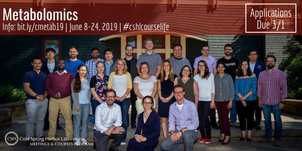 cshlcourses's tweet photo. LAST CALL for applications!
#Metabolomics course (6/8-6/24)
Instructors: Amy Caudy, Justin Cross &amp; Adam Rosebrock
Apply by 3/1: https://t.co/rmIZaQ7GC1
Free to apply; Financial aid available
#massspectrometry https://t.co/MvwCuxjfts