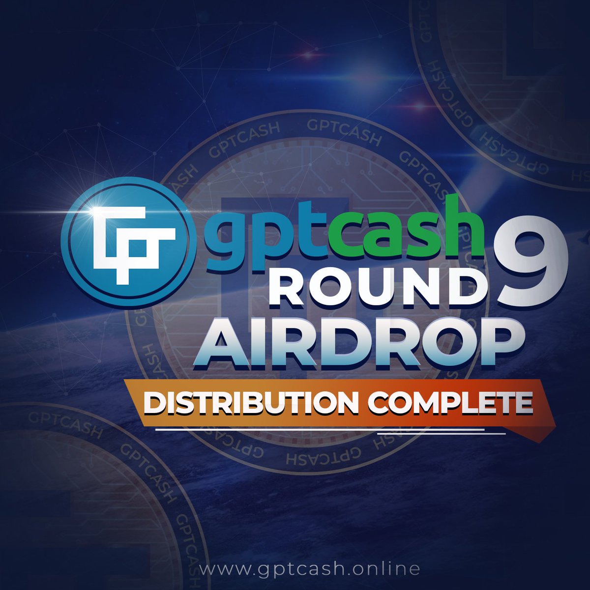 GPTCash airdrop round #9 distribution complete 
<a href="/gptcashcoin/">GPT Cash</a> #gptcash #GPTC $GPTC #gptcashcoin #airdrop