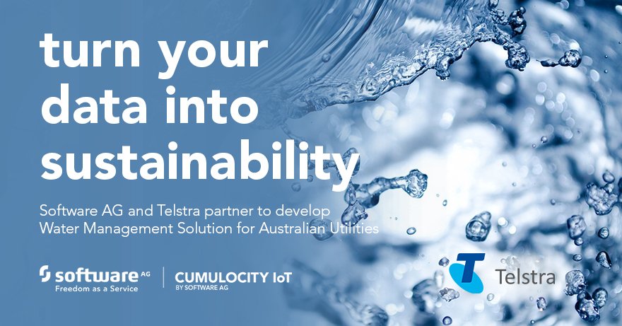 Save Water! Save the Planet! <a href="/SoftwareAG/">Software AG</a> and <a href="/Telstra/">Telstra</a> develop an extensible CoTS #IoT solution to optimize water distribution, detect leaks and lower operating costs for utilities built on <a href="/Cumulocity/">Cumulocity</a> IoT. Meet us at #MWC19 Hall 8.0 Stand 8.0D11 #SmartWater