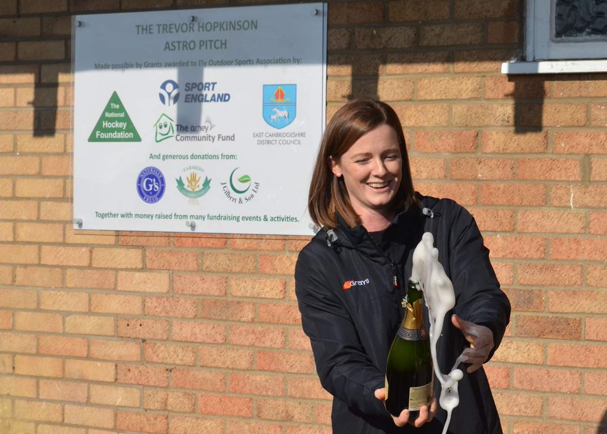 Love this photo of Helen Richardson-Walsh officially opening our new pitch yesterday in front of the sign showing all the grant funders who made it all possible! <a href="/Sport_England/">Sport England</a> <a href="/cambscf/">Cambridgeshire Community Foundation</a> <a href="/EastCambs/">East Cambridgeshire</a> #nationalhockeyfoundation #new #hockey #pitch #Celebrations