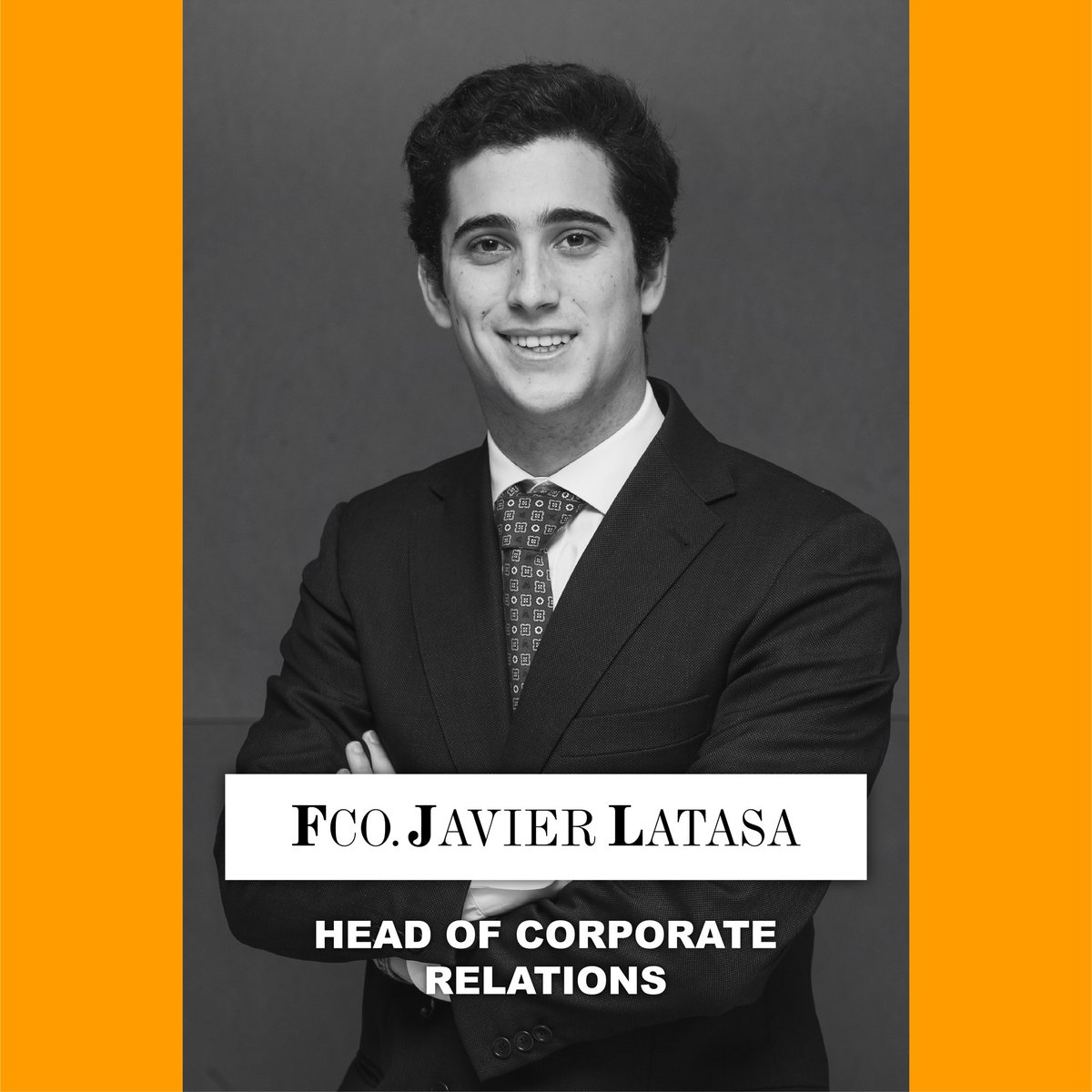 uniccofficial's tweet photo. Meet the Organizing Committee of #UNICC19 🔸 Fco. Javier Latasa - Head of Corporate Relations 🔸 Be Different. #BeUNICC https://t.co/IzM4kDt6J8