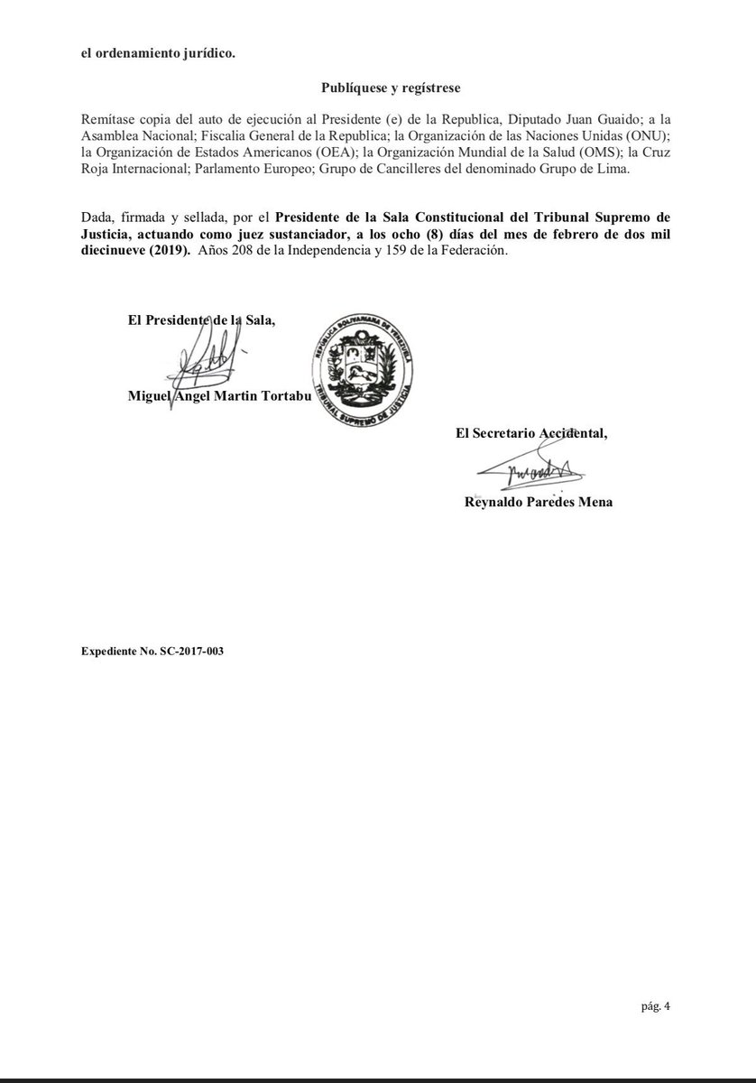 TSJ_Legitimo's tweet image. Tribunal Supremo de Justicia exhorta  la conformación de Coalición Militar Internacional en Misión de Paz para ejecutar Canal Humanitario. @IvanDuque @Almagro_OEA2015 @sebastianpinera @jguaido #grupodelimaconvzla #AyudasParaVenezuela