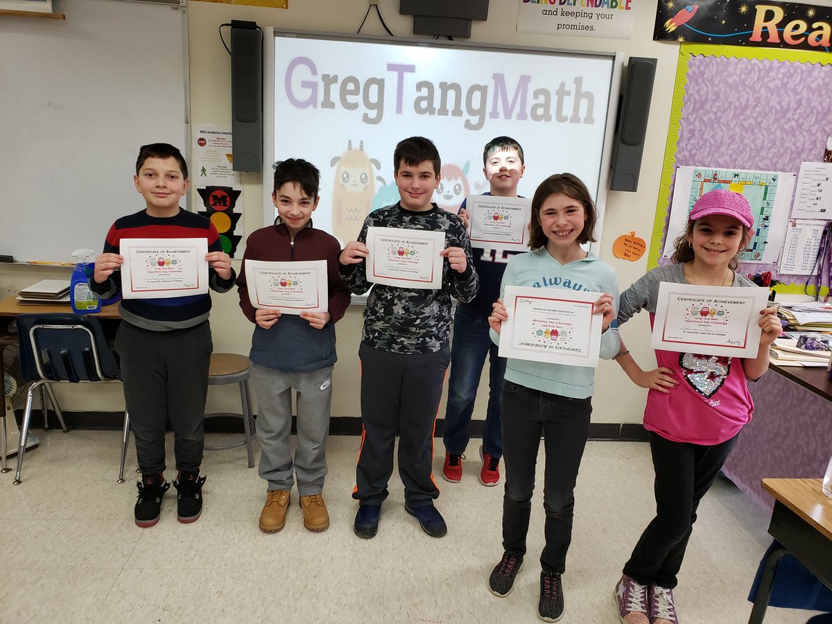 Proud of of these students,  they completed the Greg Tang Math Challenge!!