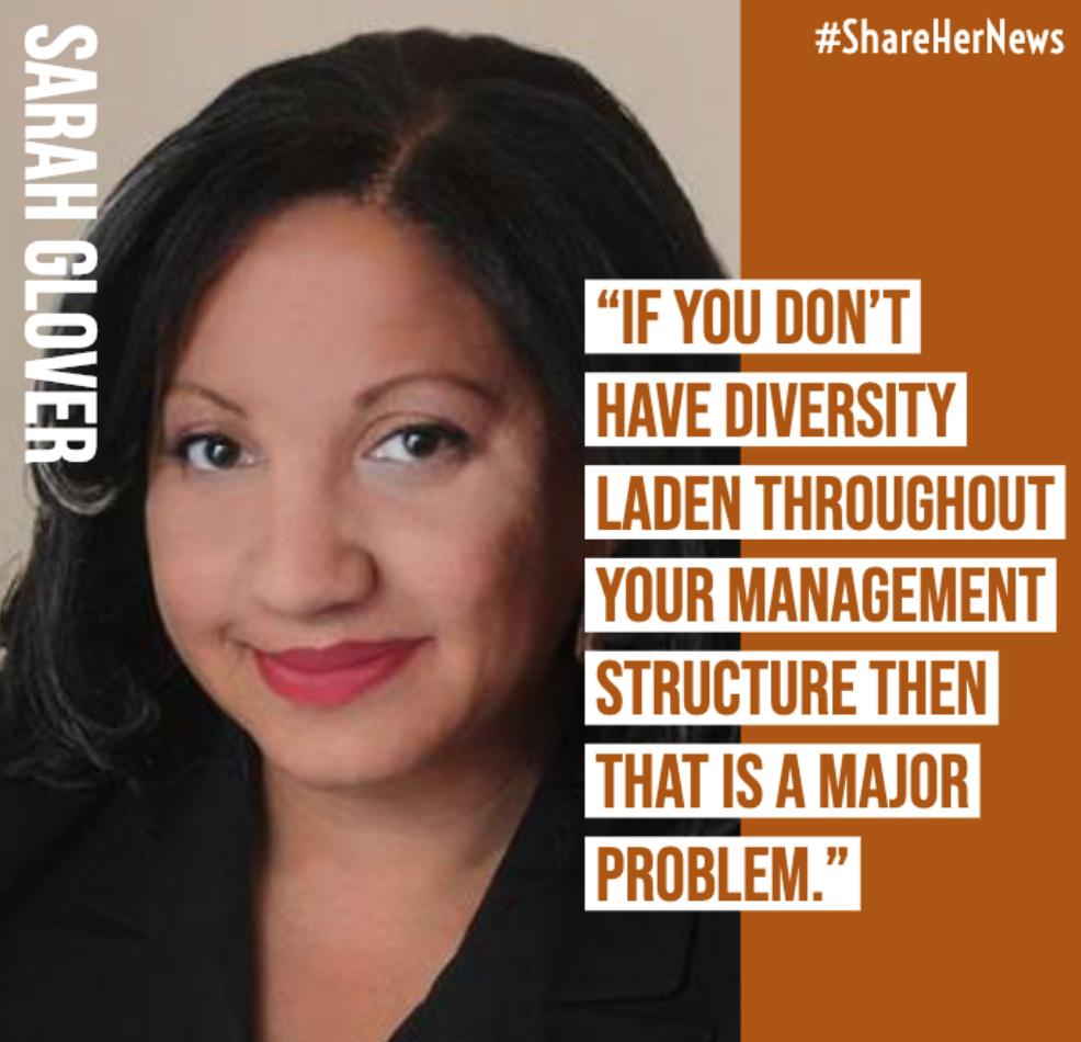 IWMF's tweet photo. More WOC need to be at the table. Period.
@NABJ President Sarah Glover talked about this issue recently at the #PowerShiftSummit and champions for journos of color everyday. This #BlackHistoryMonth #ShareHerNews and celebrate female journos who diversify your newsfeed. https://t.co/TBCTW1IH9l