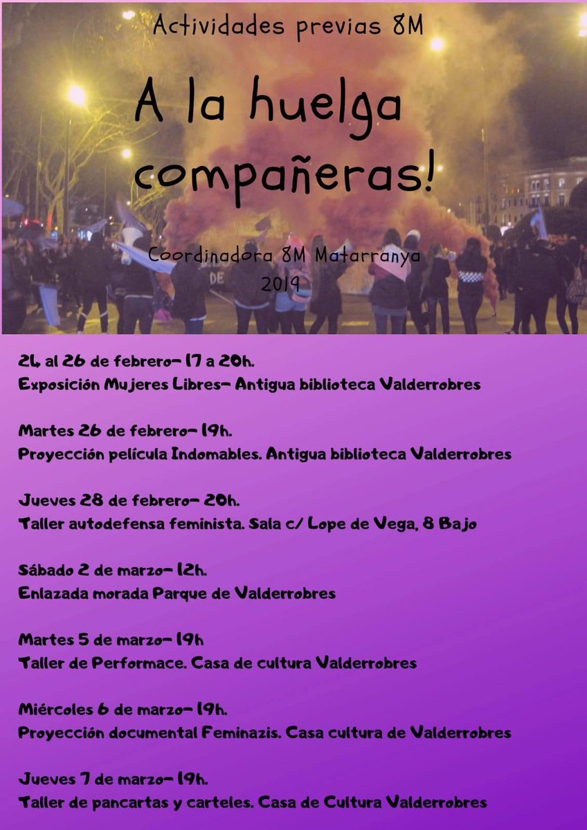 📣📣En #Valderrobres molan demasiado. ⚡ Agenda del #Matarranya ⚡

#8m #8DiesDeRevoltaFeminista #8M2019 #hacialahuelgafeminista #Hacialahuelgafeminista2019