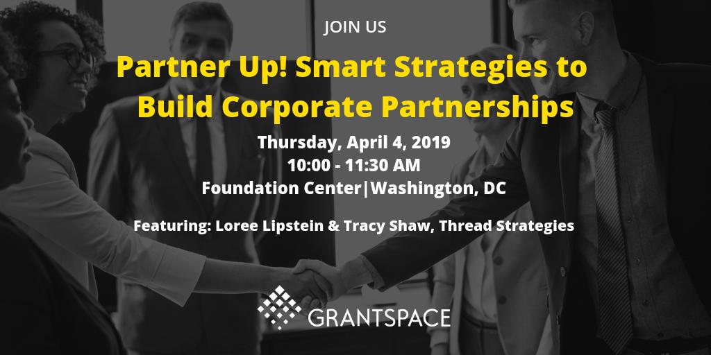 CandidNEDC's tweet photo. Learn strategies to build a corporate partnership for your #nonprofit.  Join us for a special program on 4/4 with Loree Lipstein &amp; Tracy Shaw from Thread Strategies. #FCLearn Sign up here: https://t.co/gEXa4UP6jz https://t.co/r60mNKqM2O