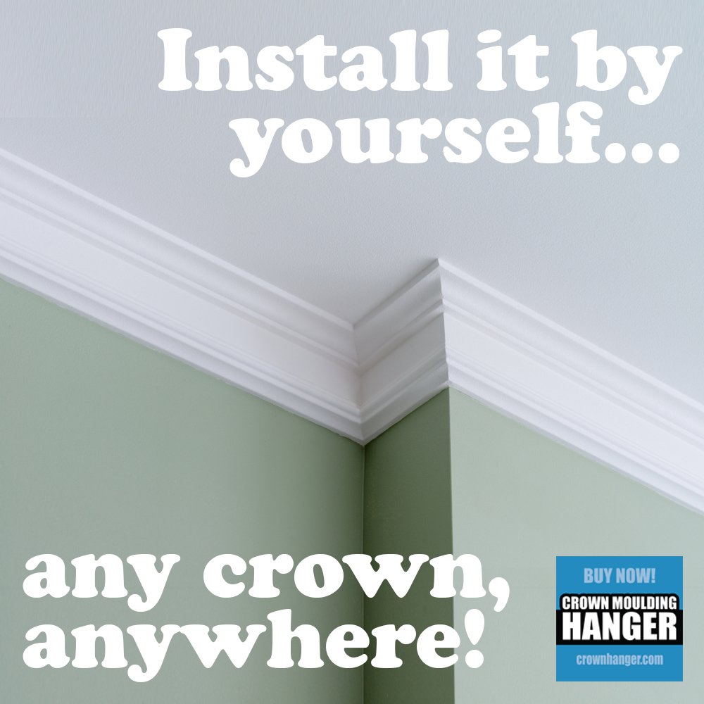 TheCrownHanger's tweet photo. Install Any Crown Molding Yourself Anywhere!
With the Crown Hanger, you save time, money, materials and stress when installing crown molding. Order now: https://t.co/yYk8BptiG2
#CrownMolding #DIY #InstallCrown #DecorativeMolding #TheCrownHanger #OnePersonInstallation #FastInstall https://t.co/Kx8SLCjeq1