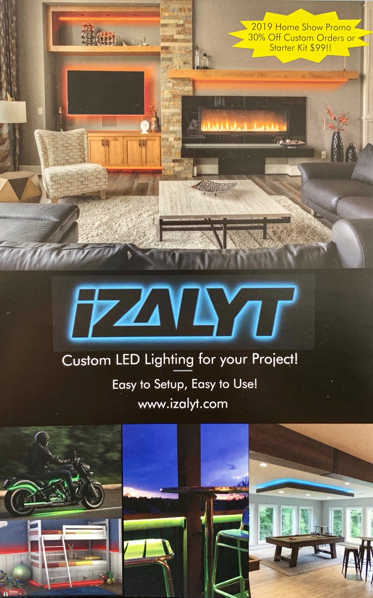 Join us at the 2019 Home and Garden Show - March 7th-10th. Were in booth 1906. Take advantage of our show specials and Transform your space in minutes. #STLHomeShow #CustomLEDLighting #Izalyt