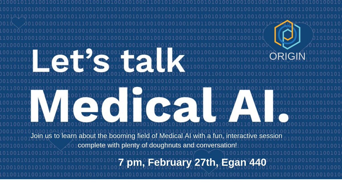 NortheasternCOS's tweet photo. Join @ORIGIN_NEU, an interdisciplinary student organization focused on STEM entrepreneurship, for a discussion about Medical AI. https://t.co/dQZpcuyTpy