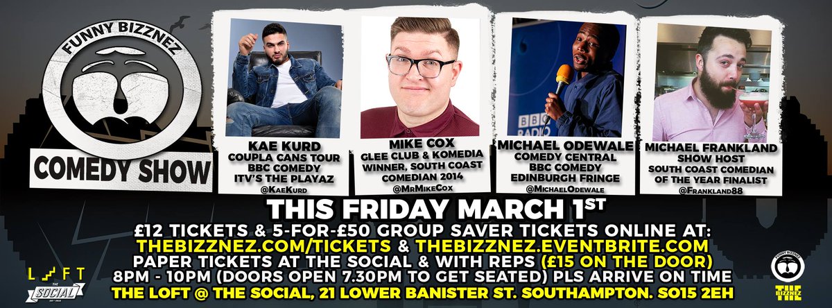 So many reasons to be happy this week!
The sun is shining, it's payday week, and <a href="/FunnyBizznez/">Funny Bizznez</a> are in town this Friday in T H E L O F T with their #comedy show
That's got to be putting a smile on your face!! 😁

TICKETS - thebizznez.eventbrite.com