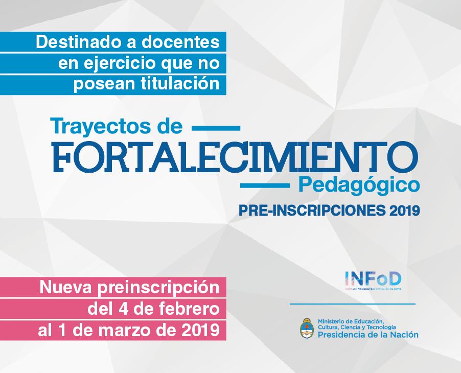 Nueva pre-inscripción para los Trayectos de Fortalecimiento Pedagógico. 😊✍🏻Más información 👉🏻 bit.ly/2Sr87VE