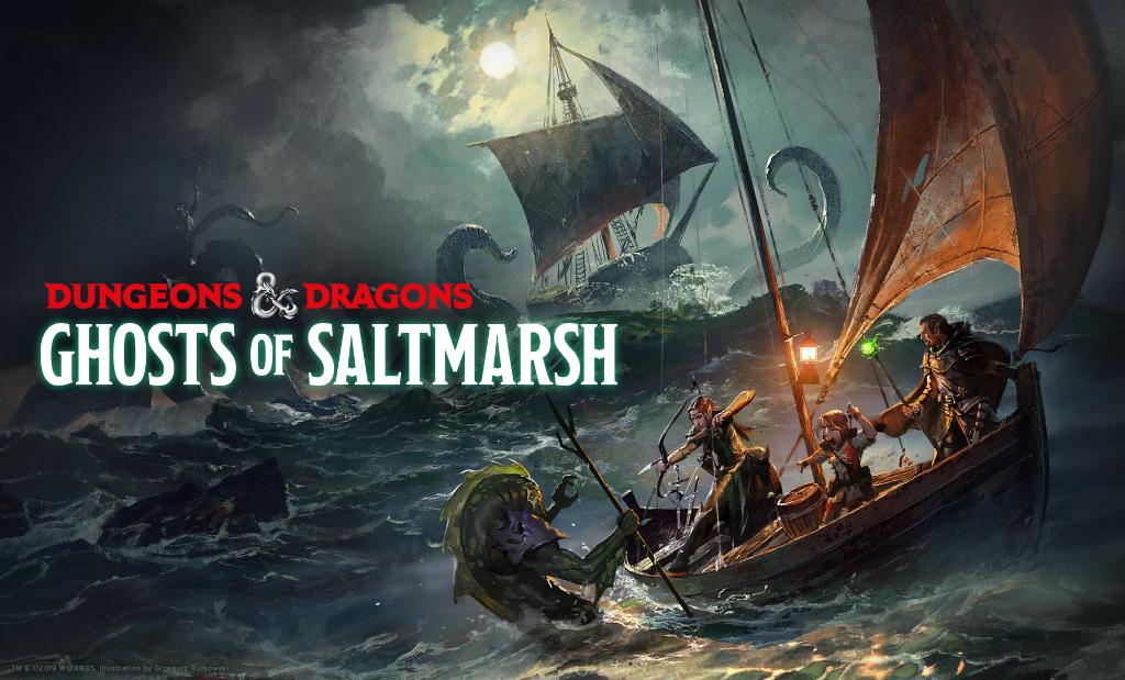 Ghosts of Saltmarsh sails onto the #DnD scene May 21! You can grab an alt-cover (by <a href="/ncwinters/">N.C. Winters</a>) from your FLGS or order the standard cover online to jump into a story worthy of a sea shanty sung by a savage sahuagin. 
#GhostofSaltmarsh #DungeonsandDragons
dnd.wizards.com/products/table…