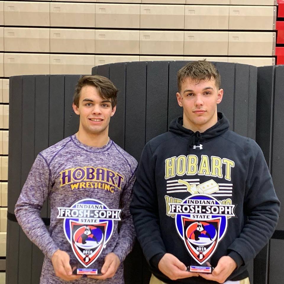 AthleticsHobart's tweet photo. Shout-out to @HobartHS @BrickieWrestlin Tyler and Bobby for taking first at Frosh-Soph State this weekend! #BrickiePride #BrickieUp #BrickiesWorkWorkWork https://t.co/KSrL84XZF0