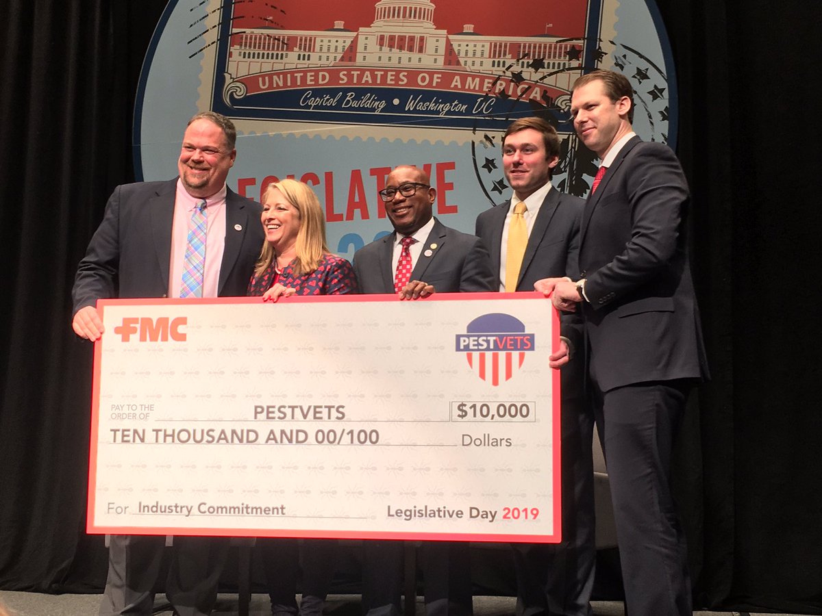 FMC presenting our check to Pest Vets to support outreach to Veterans in our industry. #NPMALegislativeDay