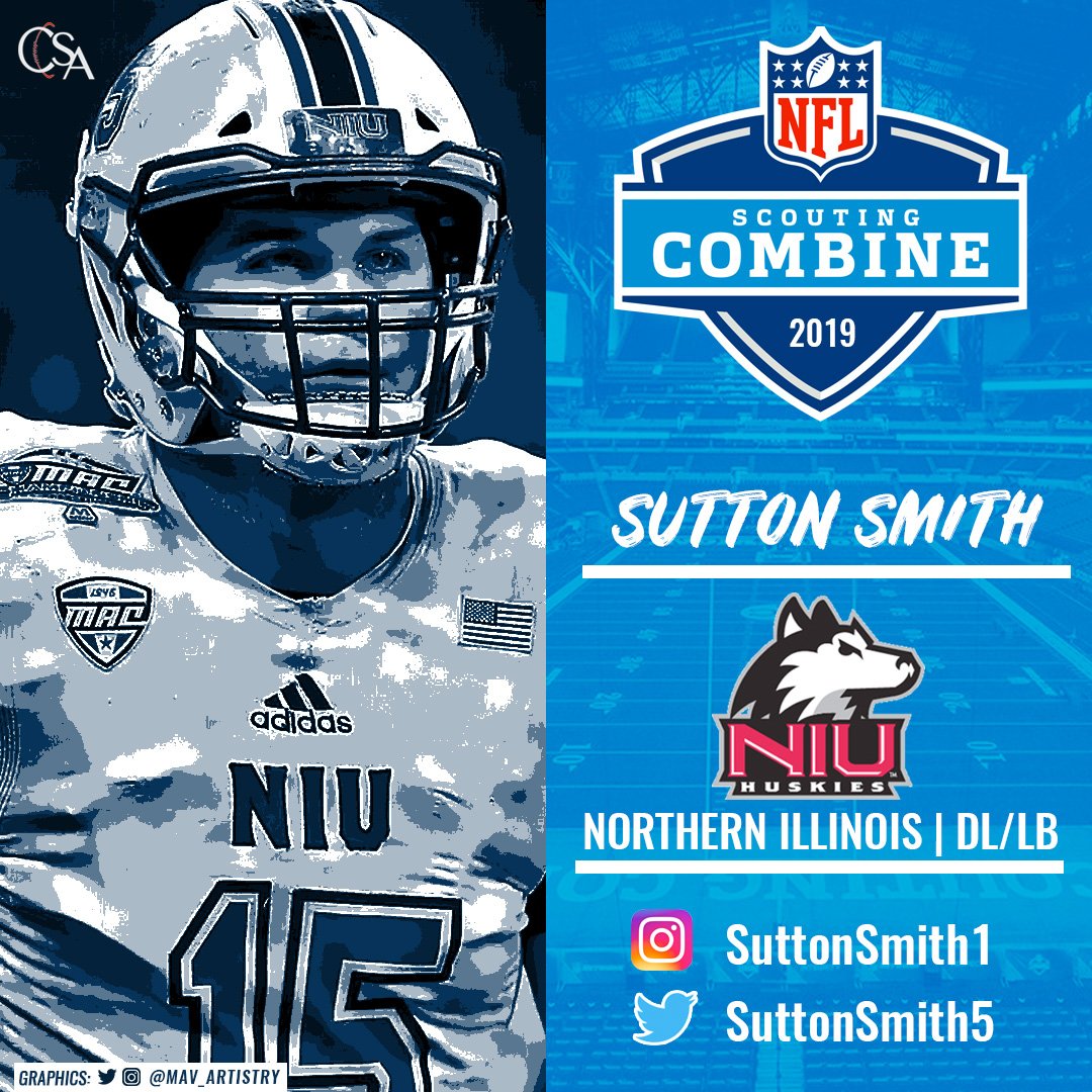 CSA_RD's tweet photo. Good luck to client Sutton Smith ( @suttonsmith5 ) this week at the #NFLCombine - He will be action on Sunday, March 3 on @nflnetwork
#SuttonSmith #NIUAthletics #NIU_Football #NFLDraft #Comine #Indy #capsportsadv #PathToTheDraft https://t.co/WaU898Zb5e