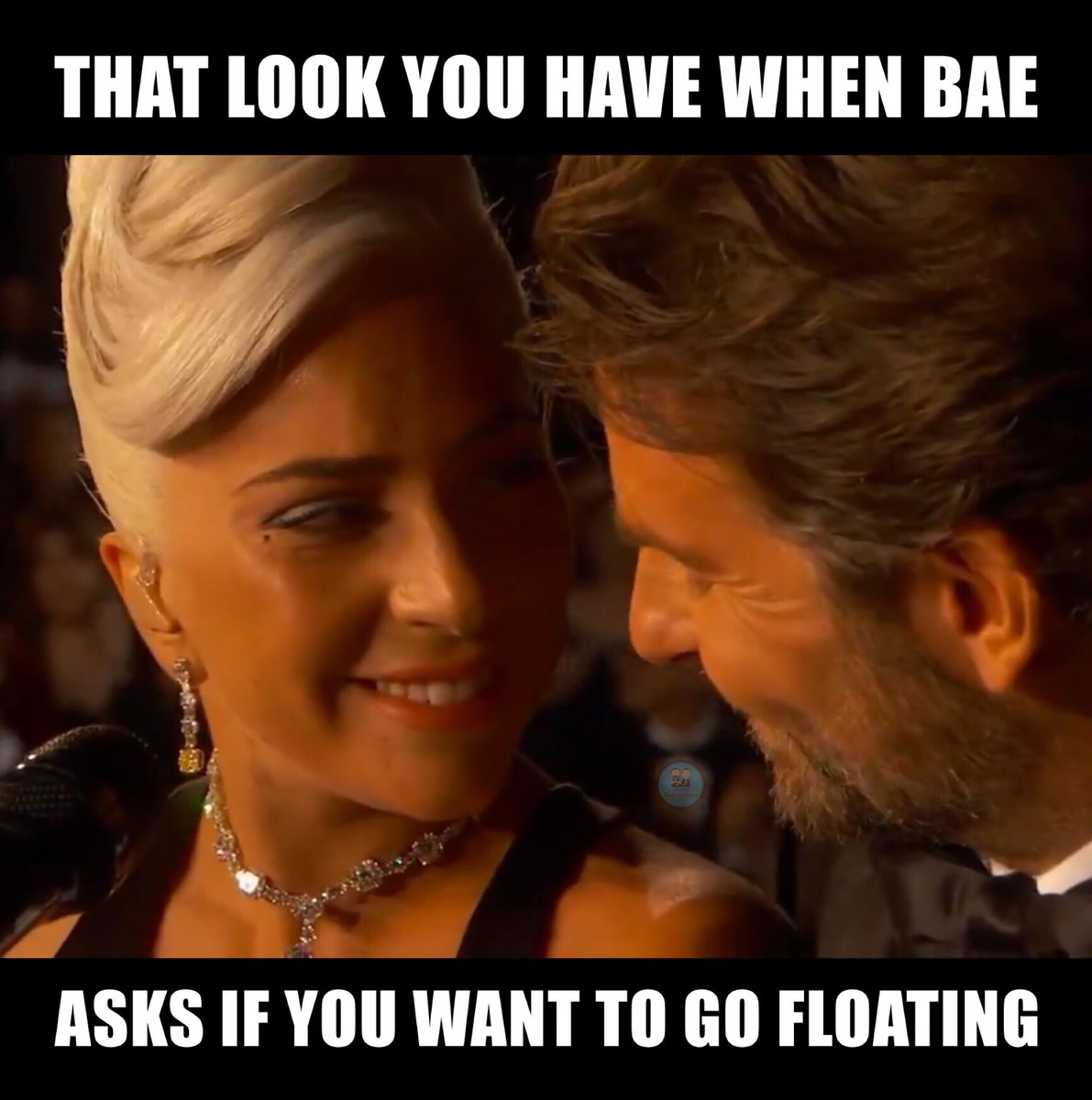 FLOATBROTHERS's tweet photo. If you’ve floated before, you know this look 😍💦😂

#TheOscars #ThatLook #LadyGaga #BradleyCooper #floattherapy #selfcare #floattank @joerogan https://t.co/z3ZHvNuSvj