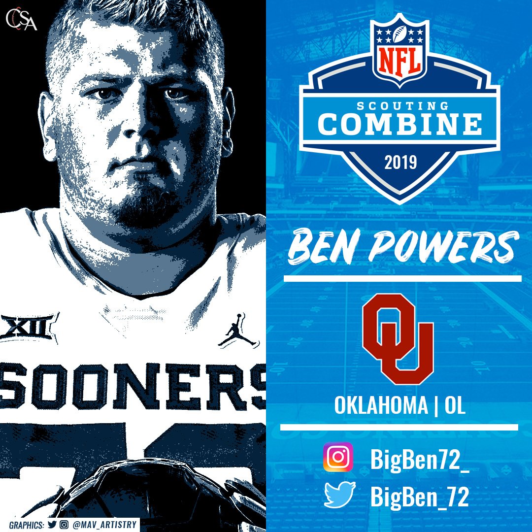 CSA_RD's tweet photo. Good luck to client Ben Powers ( @BigBen_72 ) this week at the #NFLCombine - He will be action on Friday, March 1 on @nflnetwork
#BenPowers #OU_Football #OU_Athletics #GoSooners #NFLDraft #Combine #Indy #capsportsadv #PathToTheDraft https://t.co/cyc3TFEUuF