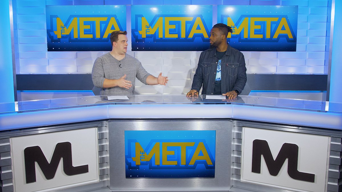 TheMetaHQ's tweet photo. Episode 13 of The META premieres on @Twitch in an hour! One of these guys dabs on "live" television. 🤔 

◽ #OWL2019
◽ #IEMKatowice
◽ #ApexLegends

📺: https://t.co/mIMWNHUuvh
#esports #tvshows #twitchstreamers https://t.co/8zipb9RYD2