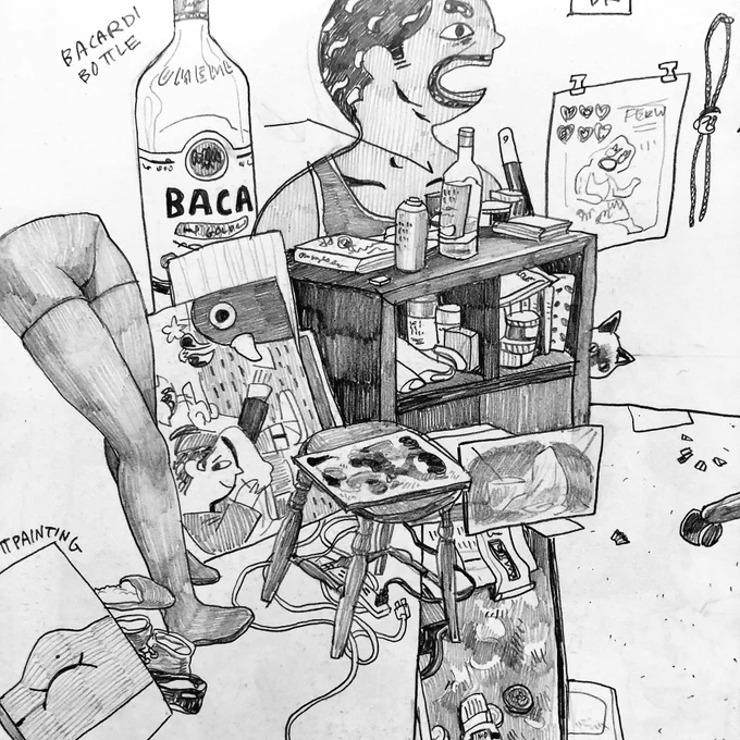 My love for drawing small cluttered things 