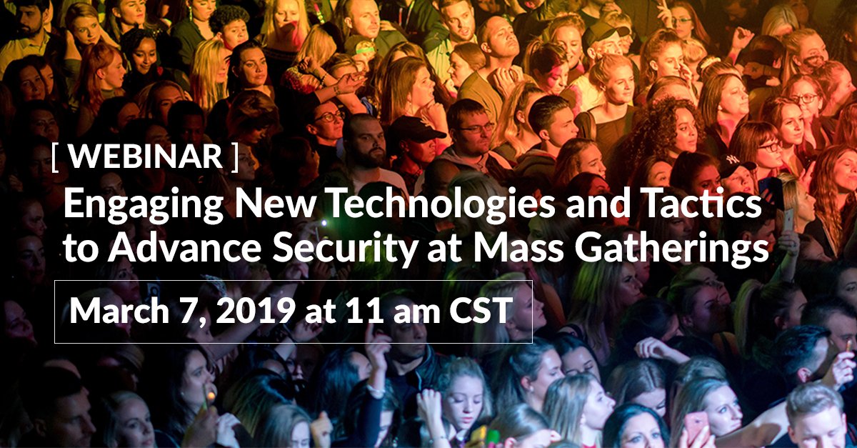 HillardHeintze's tweet photo. [REGISTER NOW] Securing mass gatherings means ensuring guest safety by preventing and/or mitigating the effects of an incident. All of which tie into your venue's bottom line. Join our webinar to make sure your security protocols measure up. https://t.co/p8YeyschFP https://t.co/ovget2hq5J