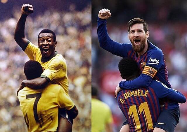 ESPNFCbra's tweet photo. Pode comparar: Messi e Pelé, mesa para dois. Por @brunoplapler

https://t.co/E9xmh8UvXS https://t.co/jm1Z8kYk0X