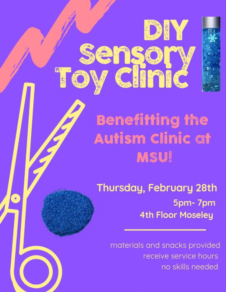 MaroonVolunteer's tweet image. THIS THURSDAY! Come make DIY sensory toys for the Autism Clinic at MSU. This is a wonderful way to help out the MSU Community! Come out and bring your friends! #serviceatstate