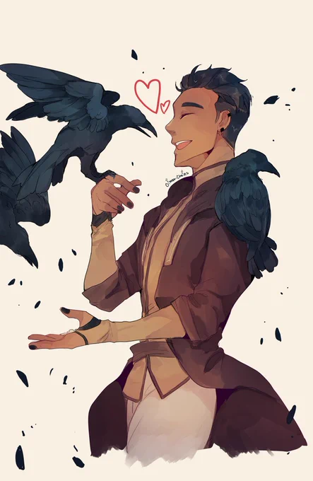 I really love Crow Master, he's so cute!! :D
Also I think he and Gren would get along well ^^

#TheDragonPrince #CCArt 