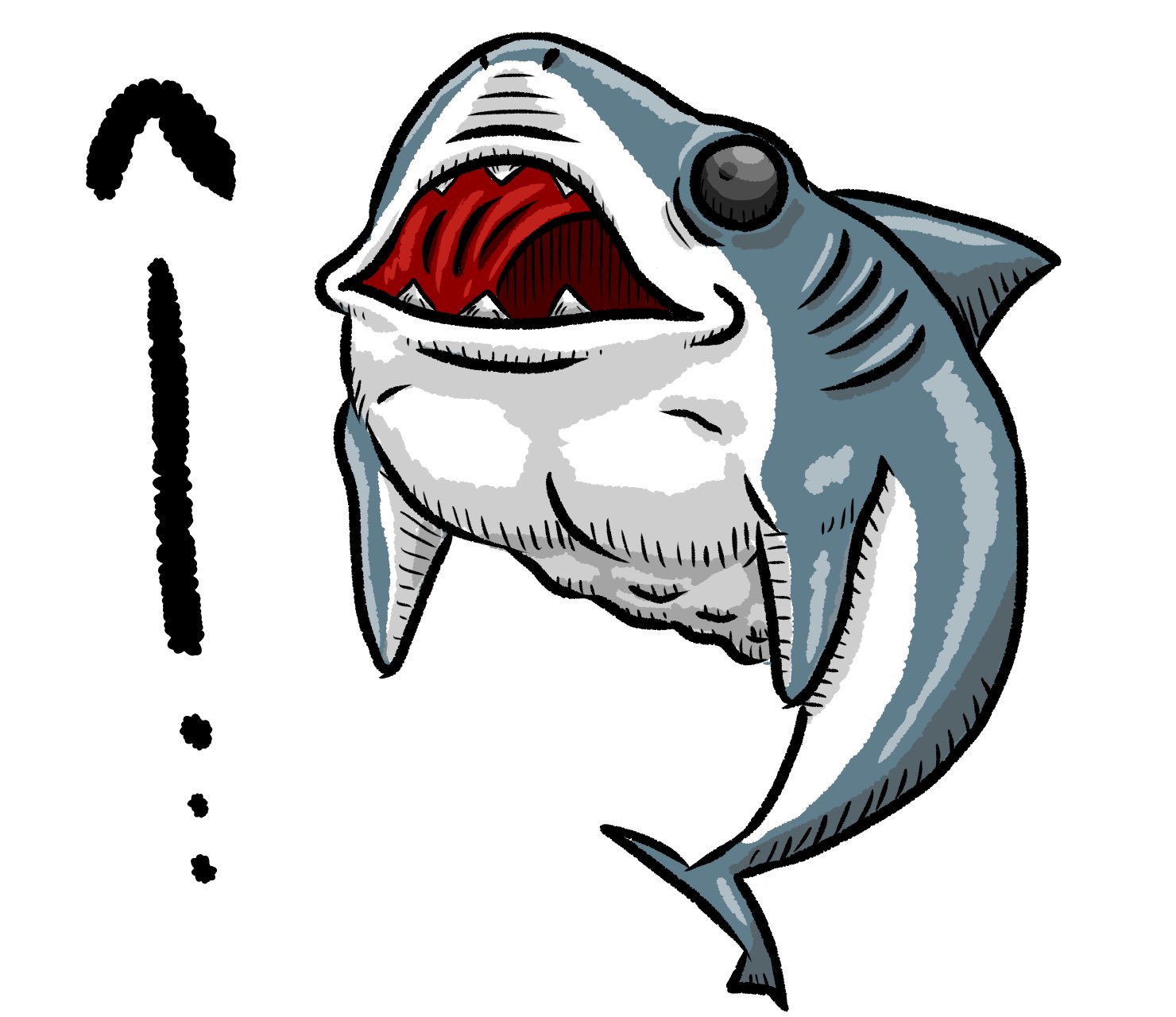 とっしー先輩 人間って欲まみれね 今日の絵日記 落書き イラスト サメ 鮫 ムキムキ マッチョ Illustration Graffiti Macho Muscle Medibang メディバンペイント 不愉快なサメ Shark シャーク キモい 気持ち悪い 海 Creepy Sea