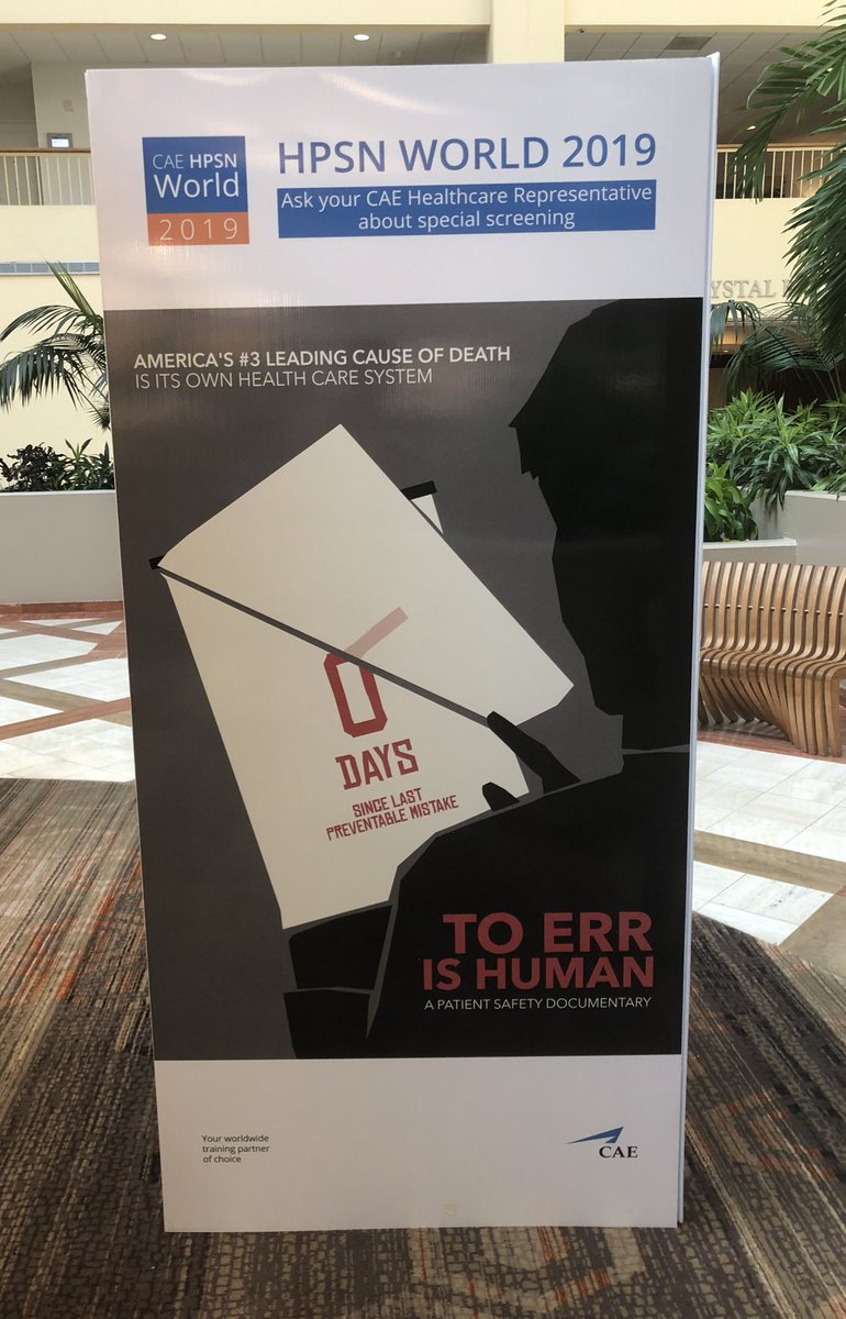 ToErrIsHumanDoc's tweet image. We’re in Orlando for @CAEHealthcare’s #hpsnworld19. Join us for a special screening of #ToErrIsHumanDoc tonight or tune in to tomorrow morning’s keynote as director @Eisentower30 + the film’s emotional center @sue_e_sheridan help kick off the conference.

caehealthcare.com/cae-livestream…