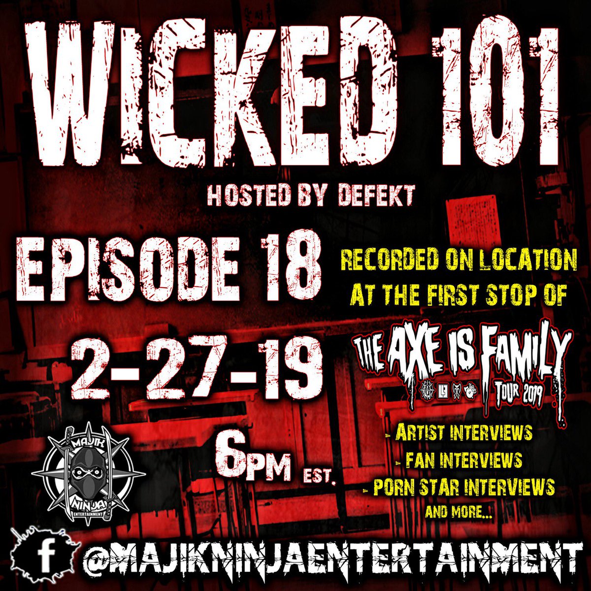 Your homie <a href="/that1killa/">Defekt</a> stopped by the #axeisfamilytour at Simons After Dark in Allen Park, MI and <a href="/wicked101show/">Wicked 101</a> was in full effect! He caught up with several of the artists and fans, &amp; even spoke with porn star Ophelia Rain! Tune in Weds at the <a href="/majikninjaent/">Majik Ninja Entertainment</a> Facebook page!