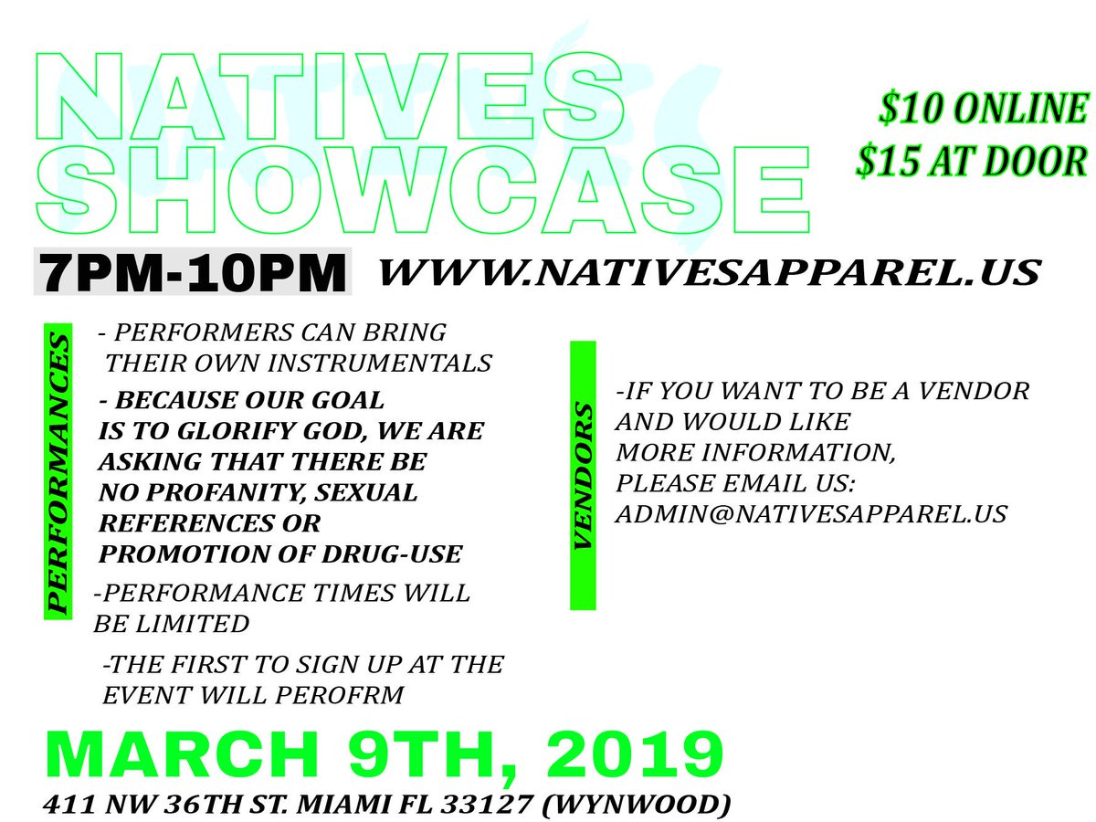 NativesApparel_'s tweet photo. NATIVES SHOWCASE 

MARCH 9TH 

https://t.co/bAieh0lZvc https://t.co/EpYcHY7Ex9
