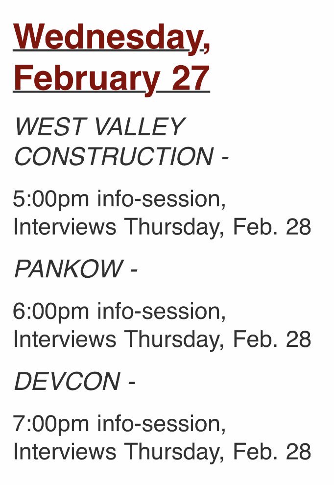 csuchicoCM's tweet photo. Company Recruiting Week 3!! Spots are still available, stop by today with your resume to sign up! Resume paper is available in Langdon 101! https://t.co/LwNp3SKjOE