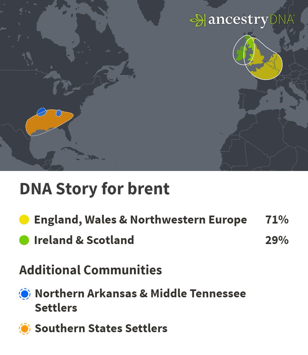 brentgarrison's tweet photo. Check out my #AncestryDNA results! Find your own story at https://t.co/g8UWNOOI1b https://t.co/ED1rxpnqL4