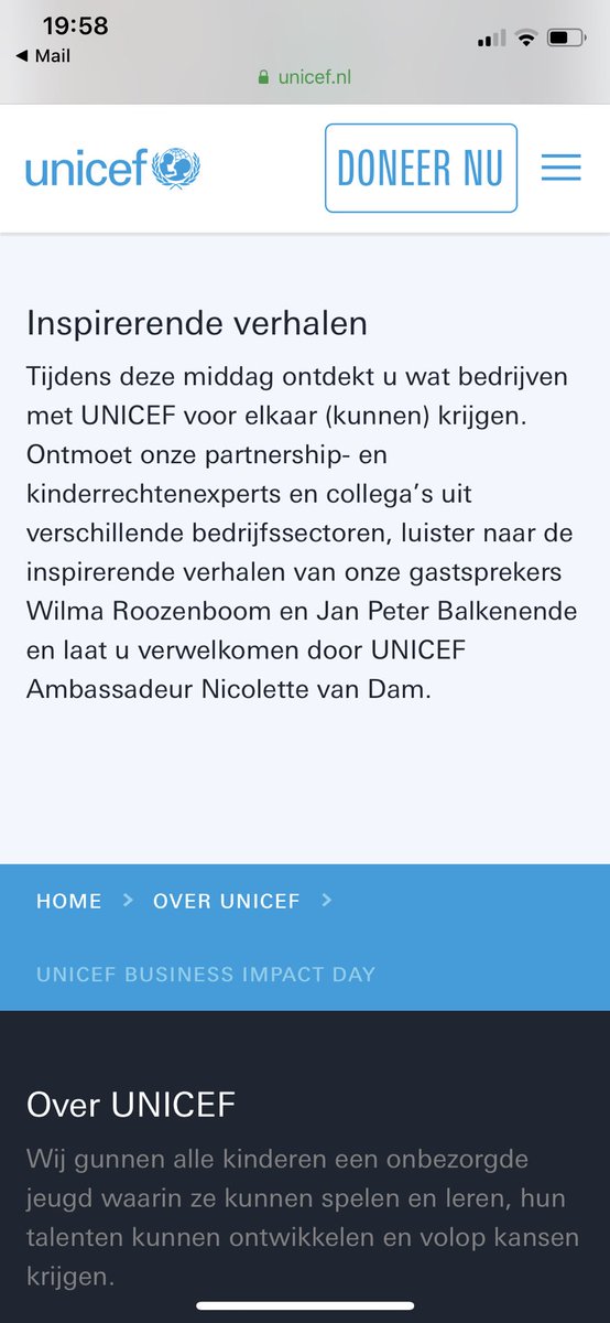 Vrolijkstemmend rijtje vind ik dit 😊. <a href="/unicef/">UNICEF</a> <a href="/jpbalkenende/">Jan Peter Balkenende</a> <a href="/NicoletteVanDam/">Nicolette van Dam</a> eenbedrijfisgeengoeddoel.nl