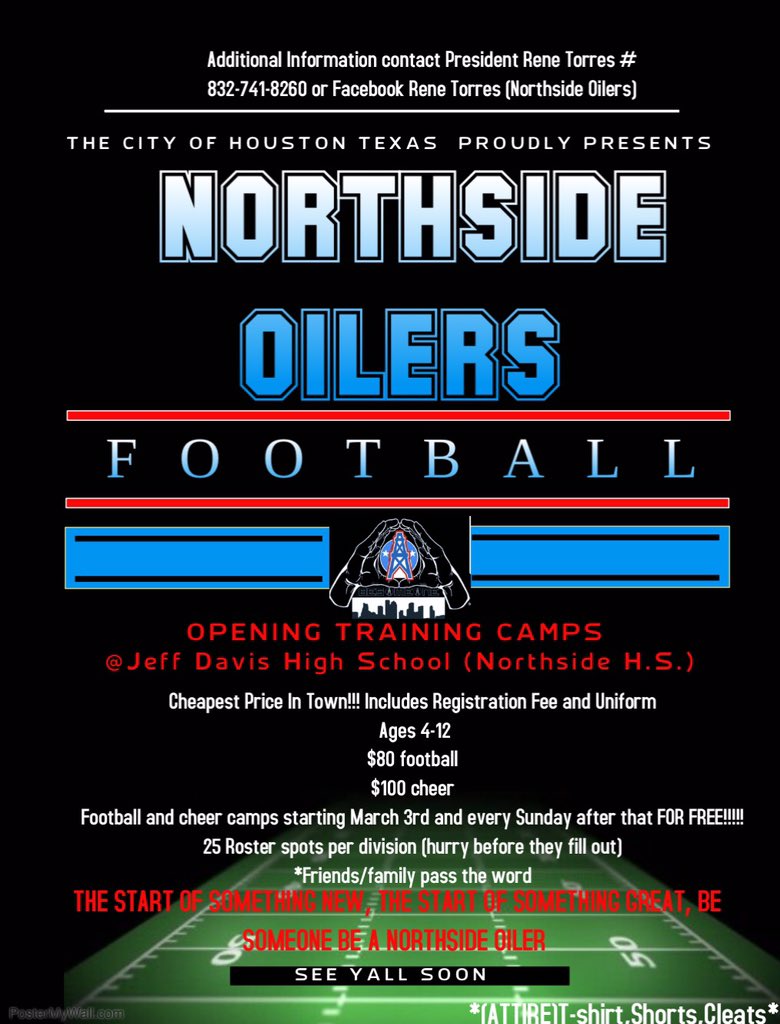 #Houston #football #youthfootball #northside #texas #oiler #nso You got kids, nephews, nieces or grandkids!!! Bring them out!! The start to the Super Bowl begins this Sunday March 3rd! Cheapest prices in Houston for real!Don’t miss out on something special!