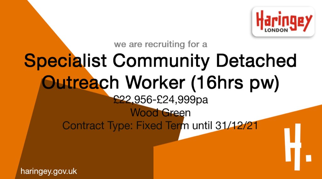 haringeycareers's tweet image. Two roles in #onepost apply now to be a #specialist #community #outreachworker offered on a #16hrspw or #full time basis. Apply now at haringey.tal.net/vx/lang-en-GB/… #followforfollowback #haringeycommunity #haringeycouncil @haringeycouncil @haringeycareers #followforfollowback #parttime