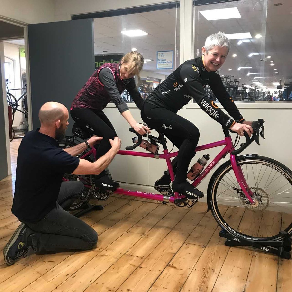 These incredible ladies are aiming to set a new #worldrecord for being the fastest women to circumnavigate the world on a tandem! It was a privilege to give them a full bike fit on their tandem so they can get the most out of their attempt! <a href="/TandemWow/">Tandem WOW</a> #Tandemwow #Tandemcycling