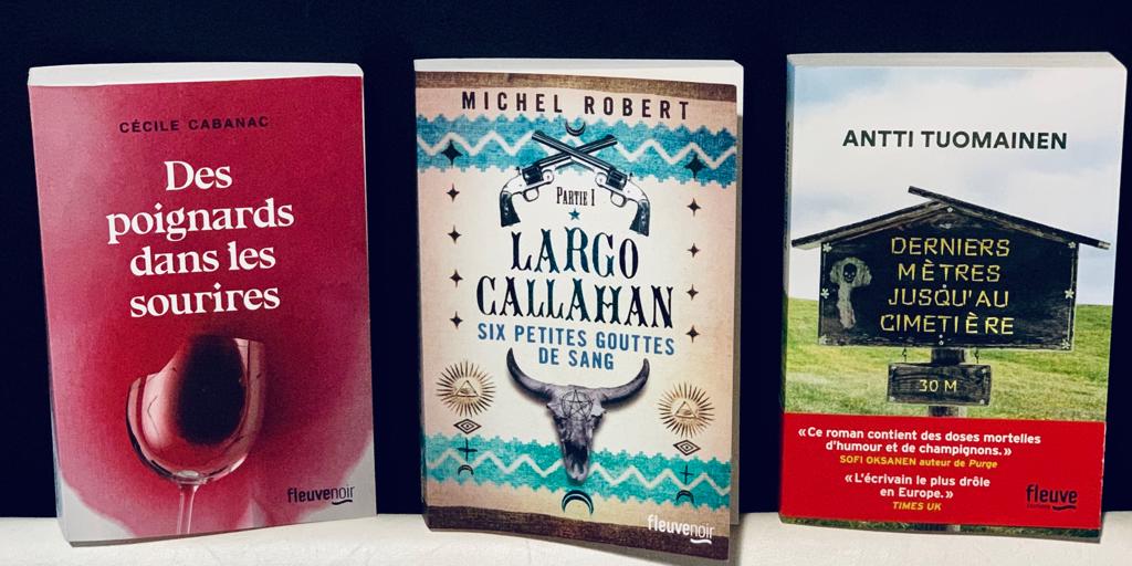 Fleuve_Editions's tweet photo. #LundiMotivation Quel roman aimeriez-vous piocher ? 🙌😉📚
👉Des poignards dans les sourires de Cécile #Cabanac : un polar très chabrolien
👉Largo Callahan de #MichelRobert : un western haletant
👉Derniers mètres jusqu'au cimetière de @antti_tuomainen : un délice d'humour https://t.co/0HfxiPDvck